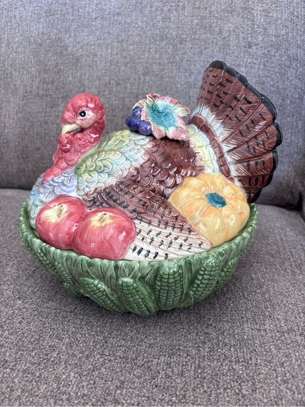 Vintage 1993 Fitz and Floyd Thanks Banquet Turkey serving bowl